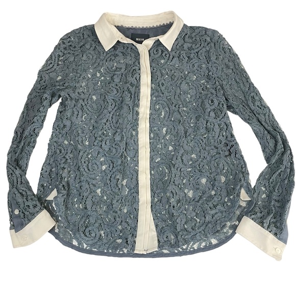 Anthropologie Maeve Lace Embroidered Semi-Sheer Top  4P - Picture 10 of 10